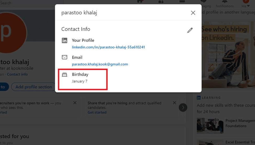 How to Find Someones Birthday on LinkedIn?