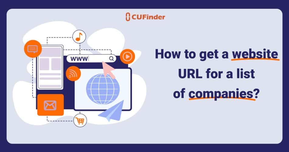 How to get a website URL for a list of companies